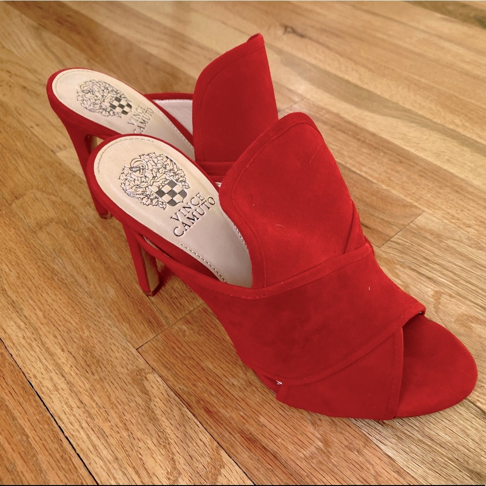 Vince Camuto Velvet Red Hot Heels